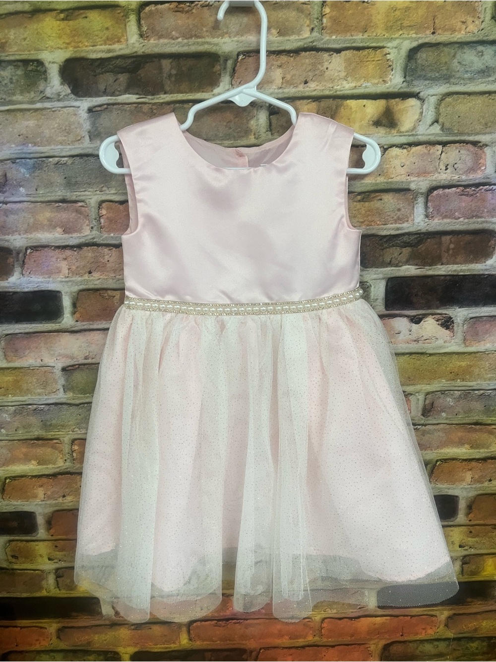 Sleeveless Pink Sparkle Tulle Dress for Girls w/ Beaded Waist matching jacket